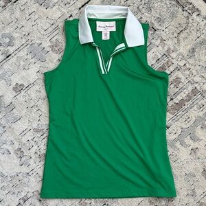 Tommy Bahama Green Sleeveless Top with White Collar